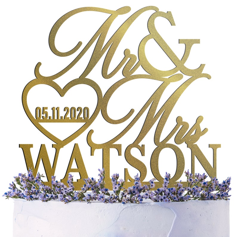 Personalized Wedding Cake Topper Custom Cake Topper for Etsy