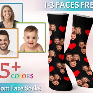 Custom Face Socks Personalized Photo Socks, Picture Socks Customized Funny Photo Gift For Him, Her or Best Friends, Personalized Gift Father