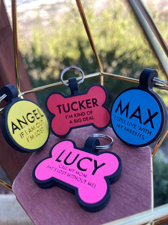 Personalized Dog ID Tags Silicone Dog Tag Engraved Doubles Etsy