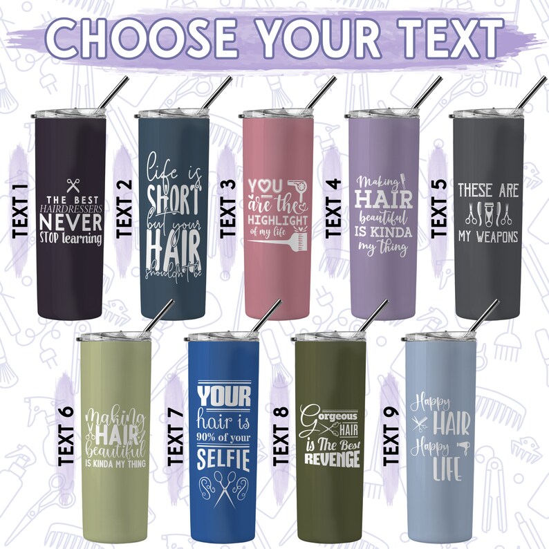 Tumbler Personalized Hairstylist Barber Gift Hair Stylist Salon Customized Gift for beautician Cosmetologist Hair Dresser image 2