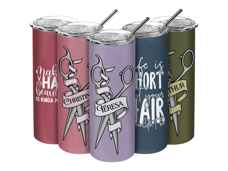 Tumbler Personalized Hairstylist Barber Gift Hair Stylist Salon Customized Gift for beautician Cosmetologist Hair Dresser image 4