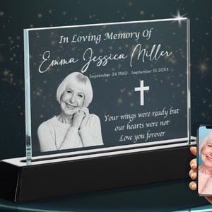 Mother's Day Gift 3D Photo Crystal, Personalized Memorial Gift, In Loving Memory Gift Gifts for Loss Loved Ones, Photo Memorial, Sympathy image 3