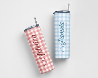 Custom Skinny Tumbler, Personalized Name Tumbler, Summer Gifts, Vacation Girls Trip Bachelorette, Tumbler Cup with Straw, Vacation Tumbler