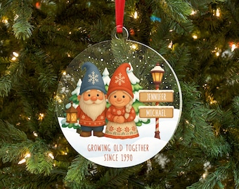 Custom Couple Growing Old Together Ornament, Personalized Family Ornament for Parents, Anniversary Gift, Gift For Parents And Grandparents