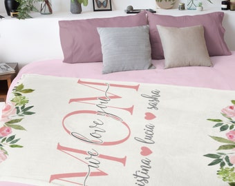 Personalized Mom Blanket, Gifts for Mom, Custom Gift for Mom, Gifts from Daughter, Son, Birthday Gift For Mom, Gifts for Her