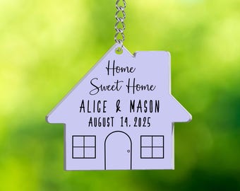 Custom New Home Keyrings, Home Sweet Home Keychain, Our First Home Keychains, Welcome Home Keychain, Closing Gift, Housewarming gift