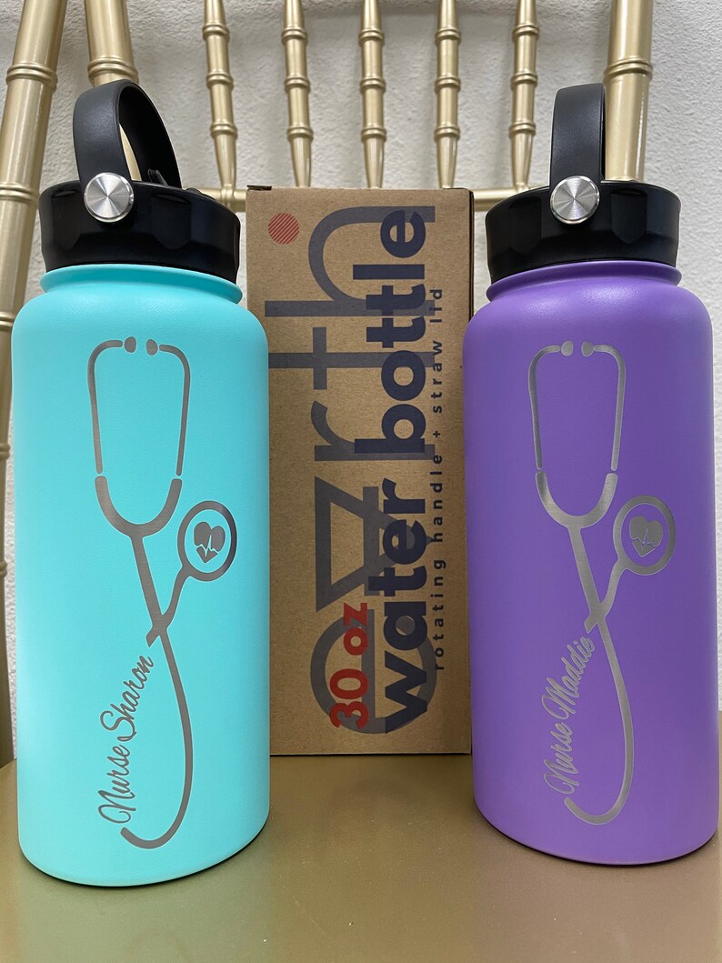 Personalized Water Bottle With Straw Lid, Custom Engraved Water Bottle ...