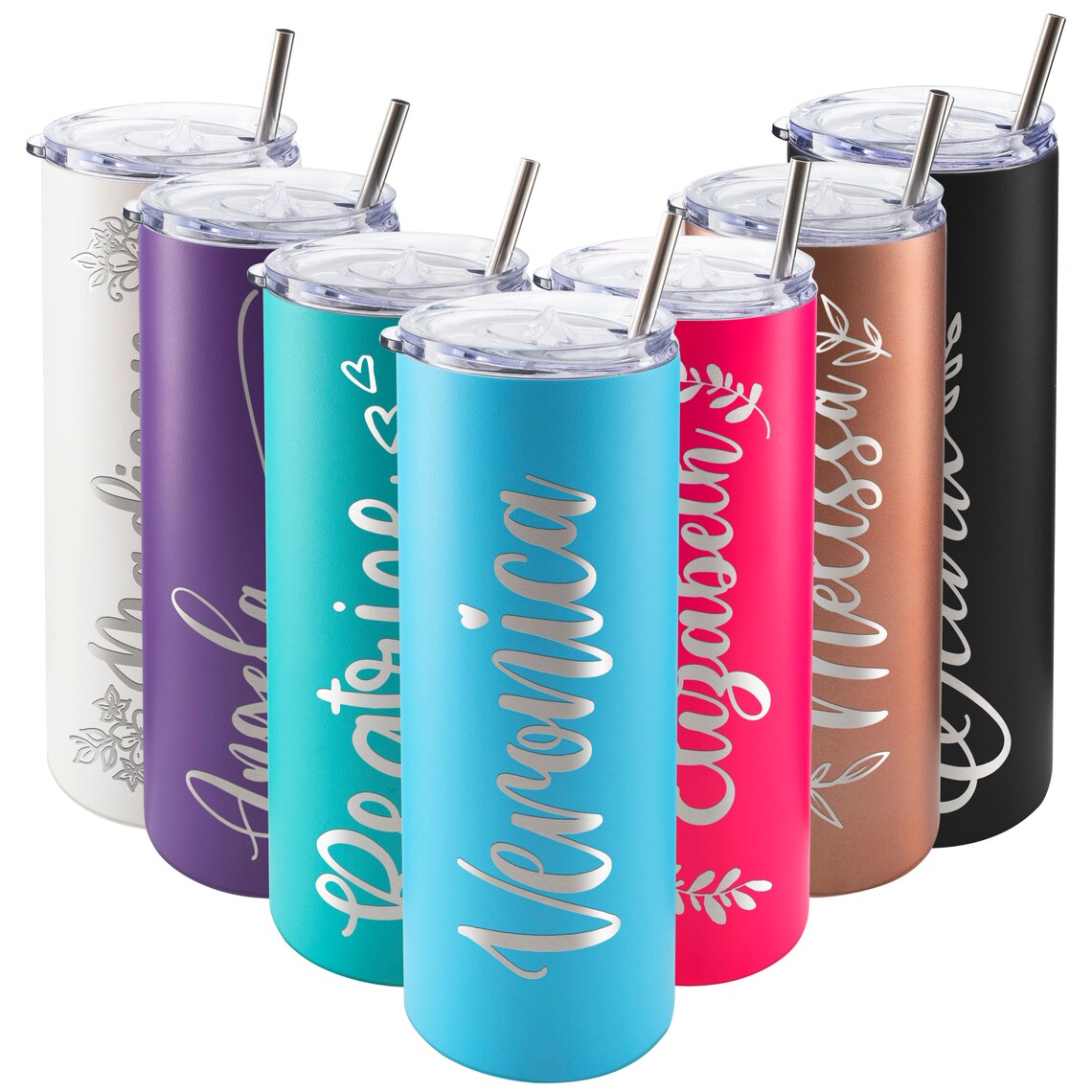 Skinny Tumbler 20 oz. Personalized Engraved Insulated Custom Etsy