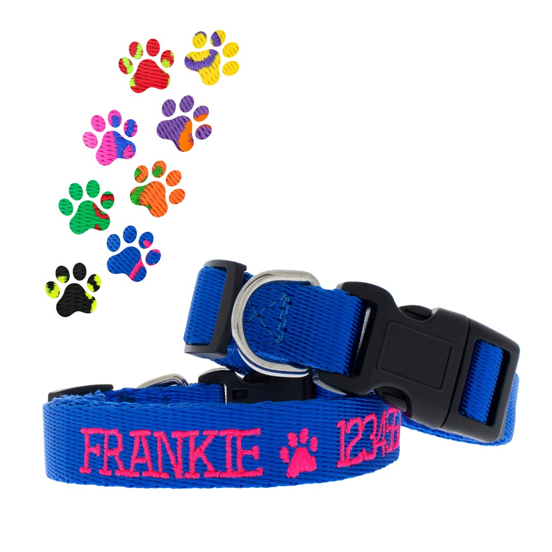 Personalized Dog Collar Embroidered With Pet Name and Phone Number