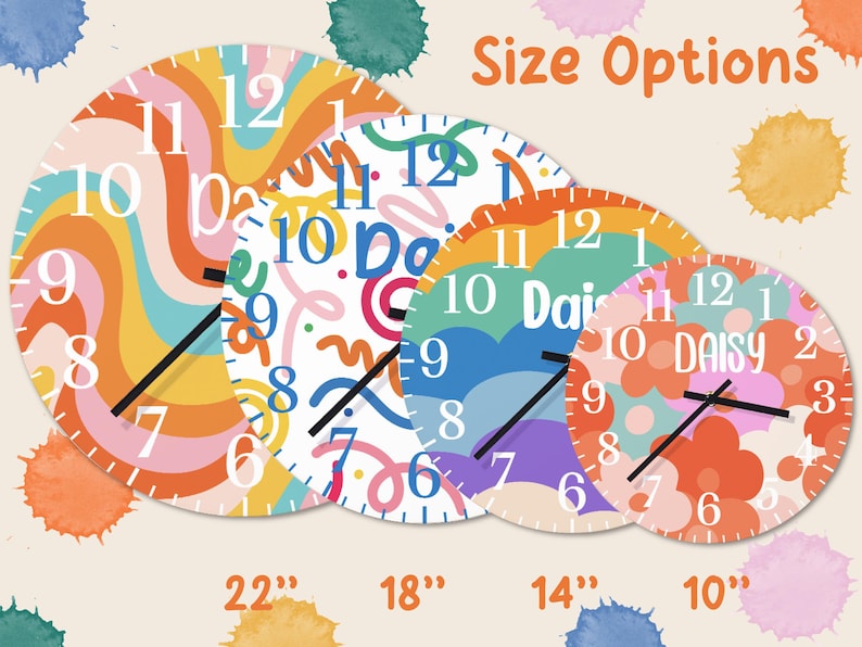Personalized Kids Wall Clock for Bedroom, Custom Kids Name Clock, Kids ...