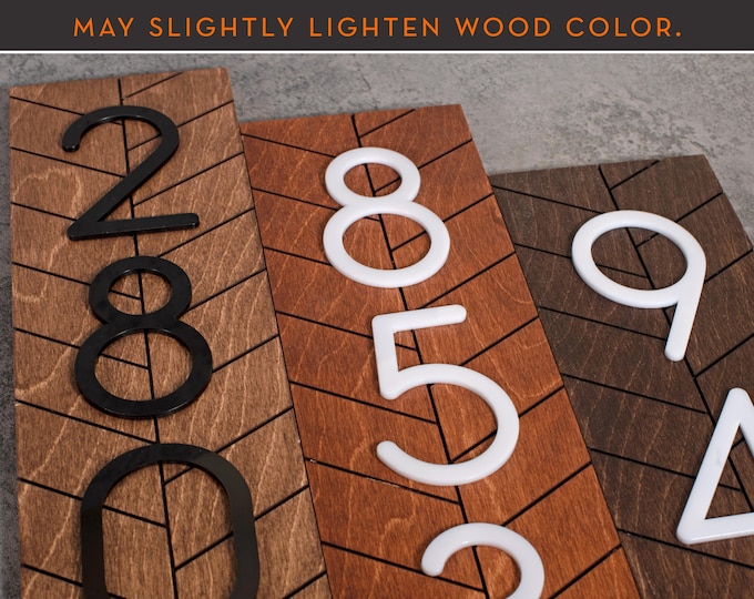 Featured listing image: House Numbers, Address Sign, Vertical Outside Sign, Custom Address Plaque 3 Colors Up to 6 Digits Modern Outside, Numeros para Casa Exterior