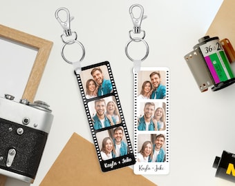 Personalized Photo Strip Keychain, Valentines Day Gift For Him, Her, Boyfriend Gift, Girlfriend Gift, Couple Photo Keychain, Couple Gifts
