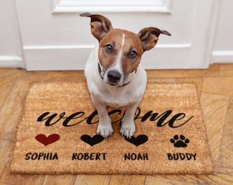 Welcome Mat for Dog-Door Mat for Dogs-Personalized Door Mat-Custom Doormat Dog-Dog Owner Gift-Dog Home Decor-Dog Lover Gift-Dog Welcome Mat