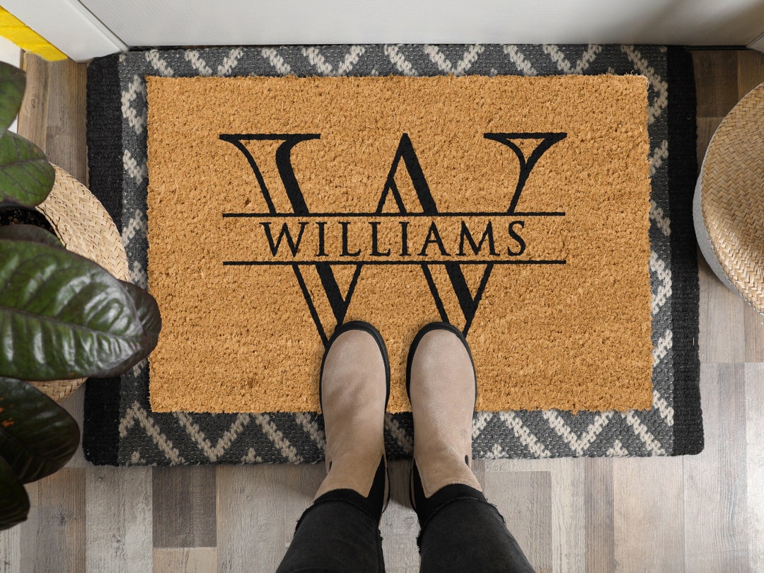 Custom Door Mat With Initial, Housewarming Gift Home Decor ...