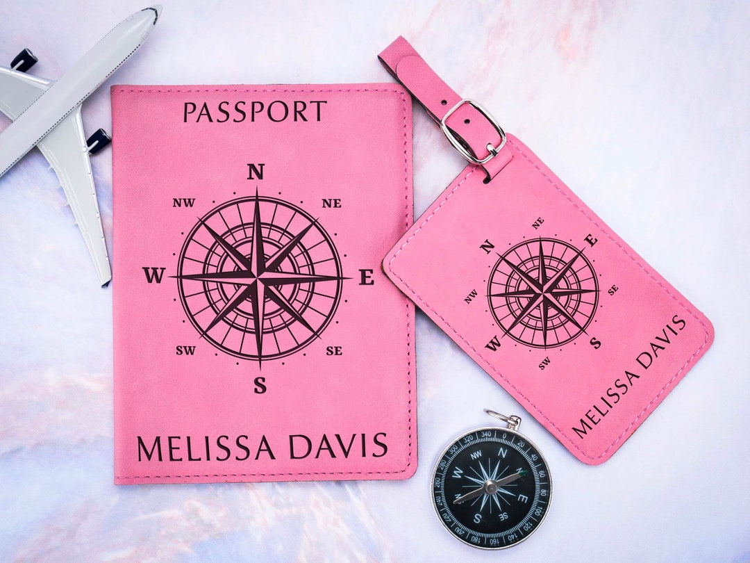 Personalized Passport Holder and Luggage Tag Set for Women and Men ...