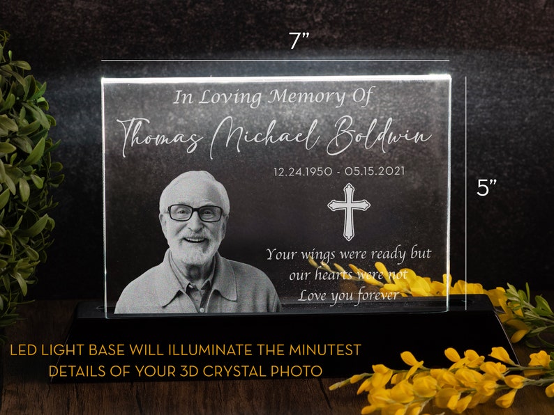 Mother's Day Gift 3D Photo Crystal, Personalized Memorial Gift, In Loving Memory Gift Gifts for Loss Loved Ones, Photo Memorial, Sympathy image 6