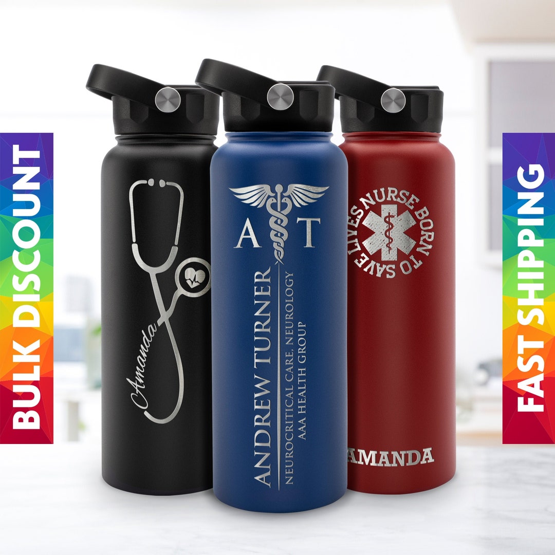 Personalized Water Bottle With Straw Lid, Custom Engraved Water Bottle ...