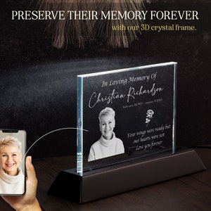 Mother's Day Gift 3D Photo Crystal, Personalized Memorial Gift, In Loving Memory Gift Gifts for Loss Loved Ones, Photo Memorial, Sympathy image 7