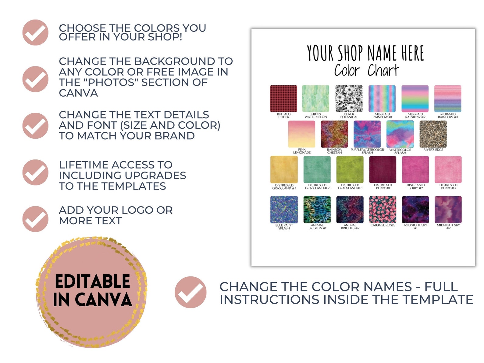 Cricut Infused Ink Color Swatch Chart Vinyl Editable Vinyl Etsy