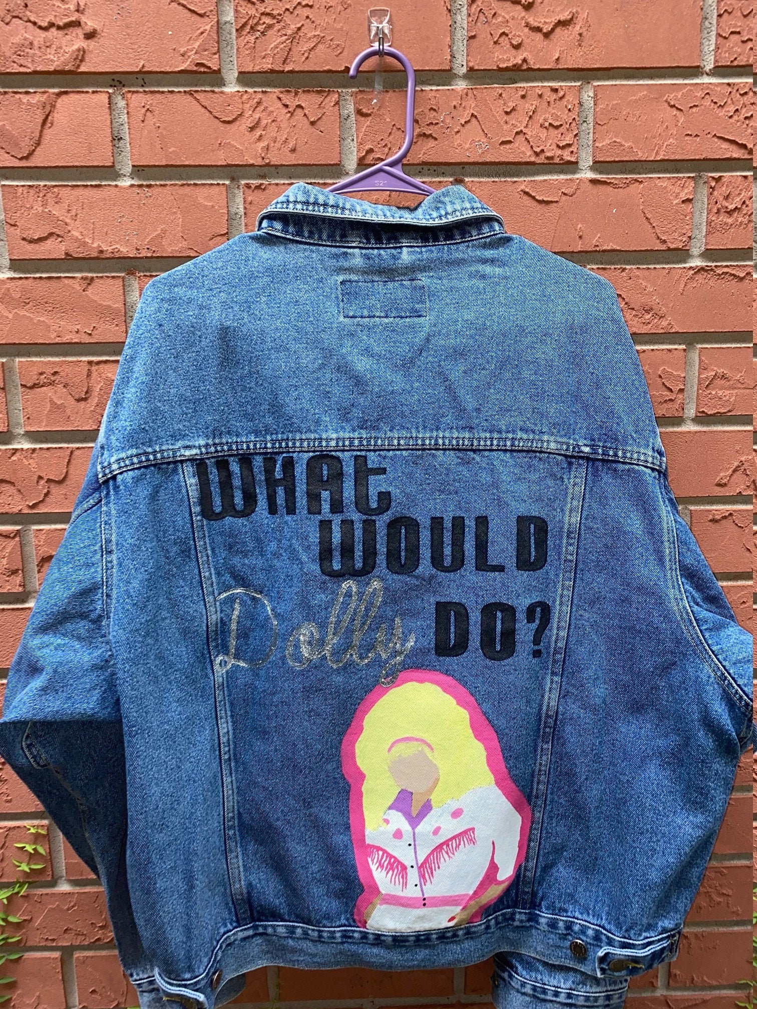 Dolly Parton Painted Jean Jacket Etsy