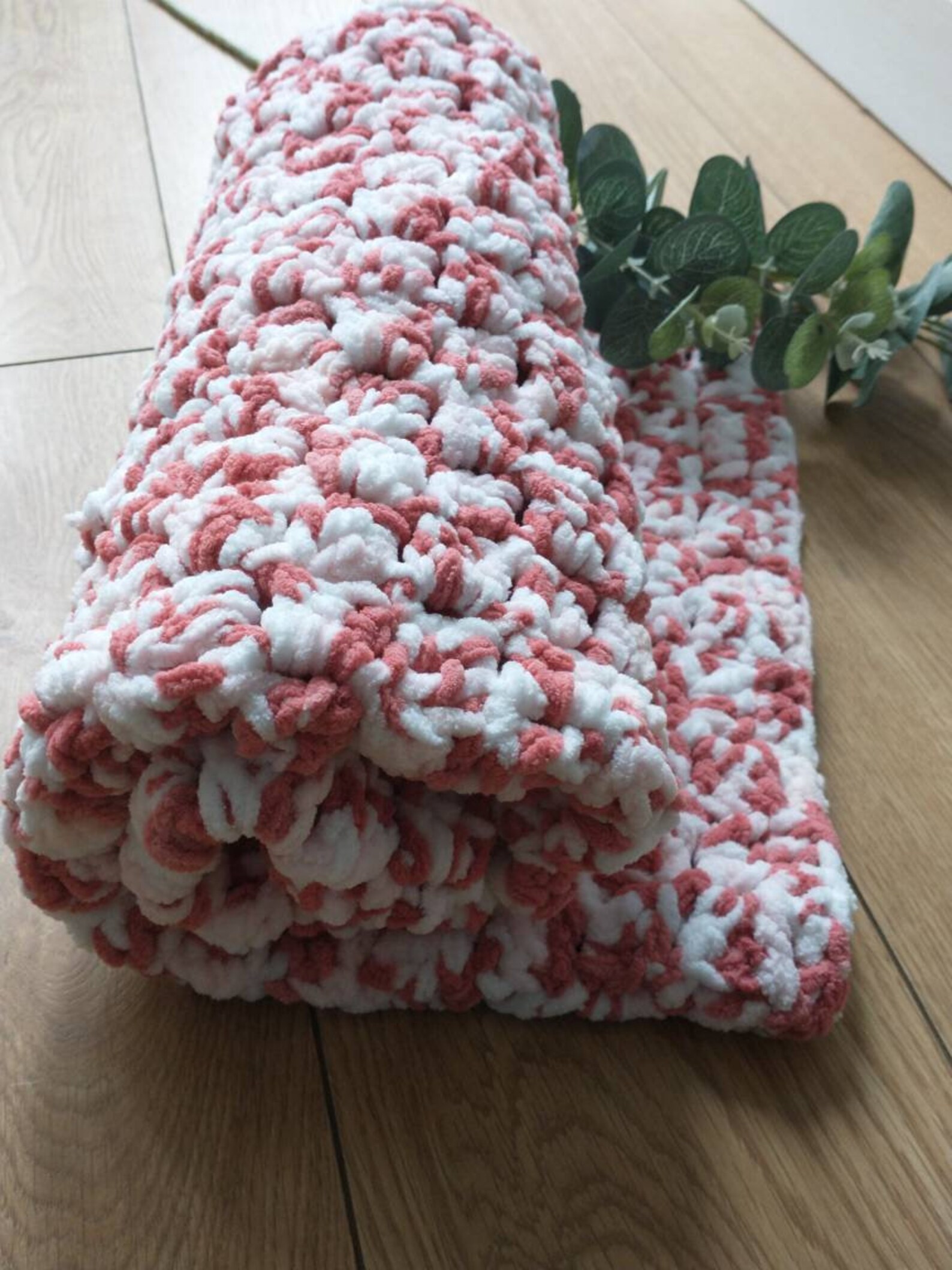 soft handmade crochet chenille baby blanket pink Etsy