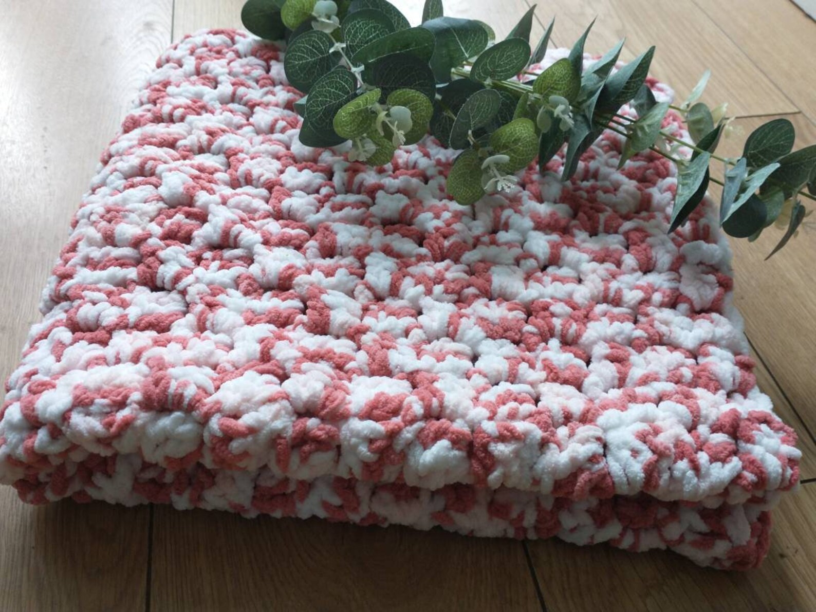 soft handmade crochet chenille baby blanket pink Etsy