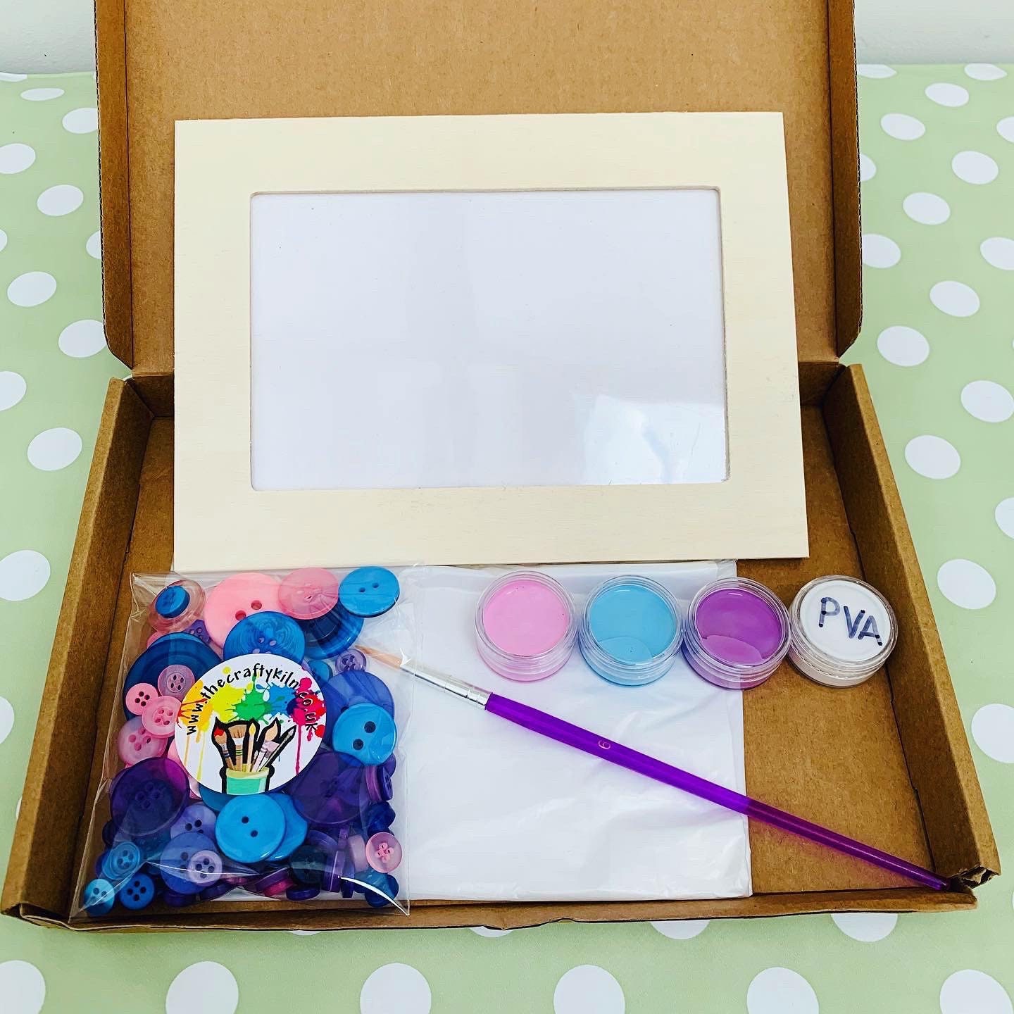 DIY Craft Kit Photo Frame Button Art Kit Buttons Make Your Etsy UK