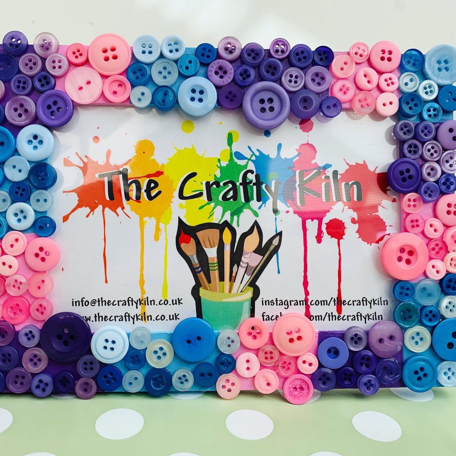 DIY Craft Kit Photo Frame Button Art Kit Buttons Make Your Etsy UK