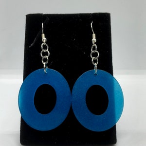 Blue Hoop Earrings
