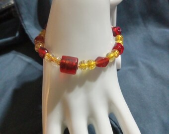A red and yellow pretty bracelet