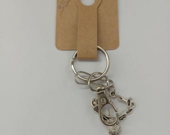 A stag head handmade keychain.