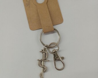 Sword and Snake Keychain