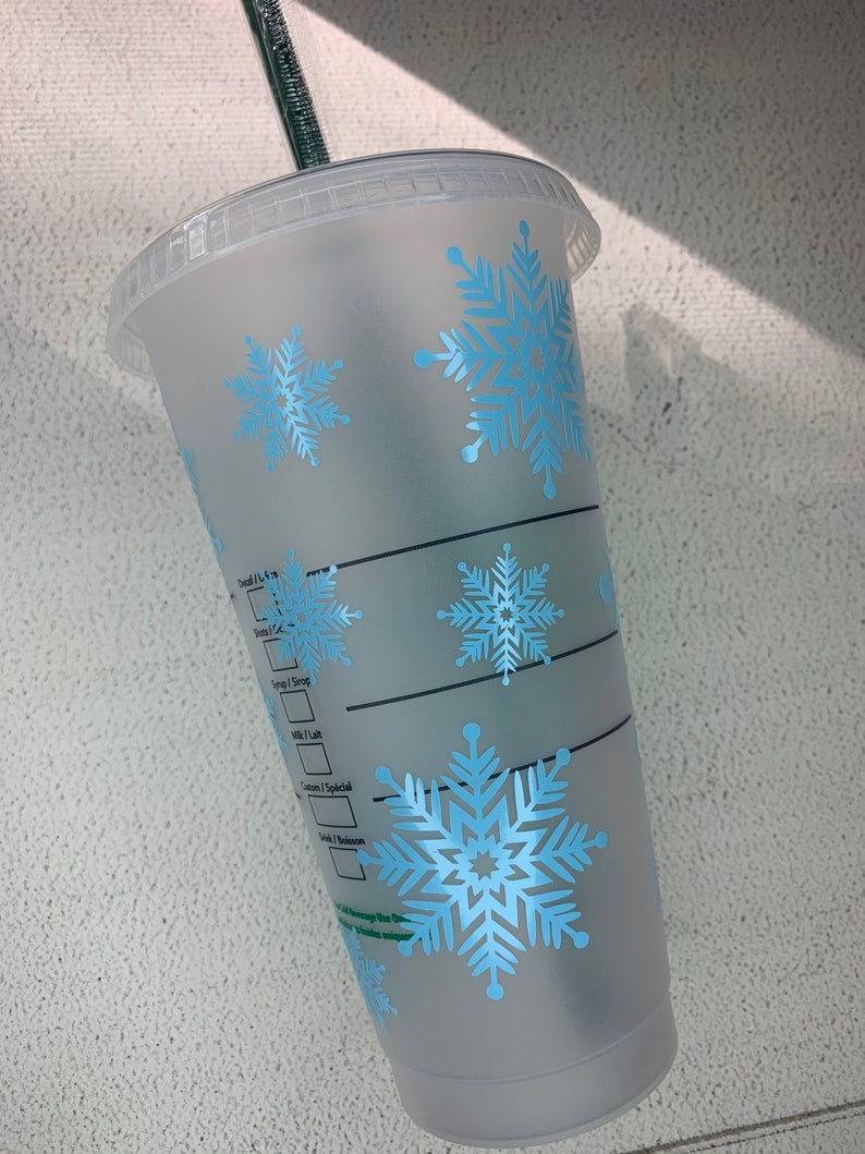 Snowflake Christmas Starbucks reusable cold cup winter season Etsy