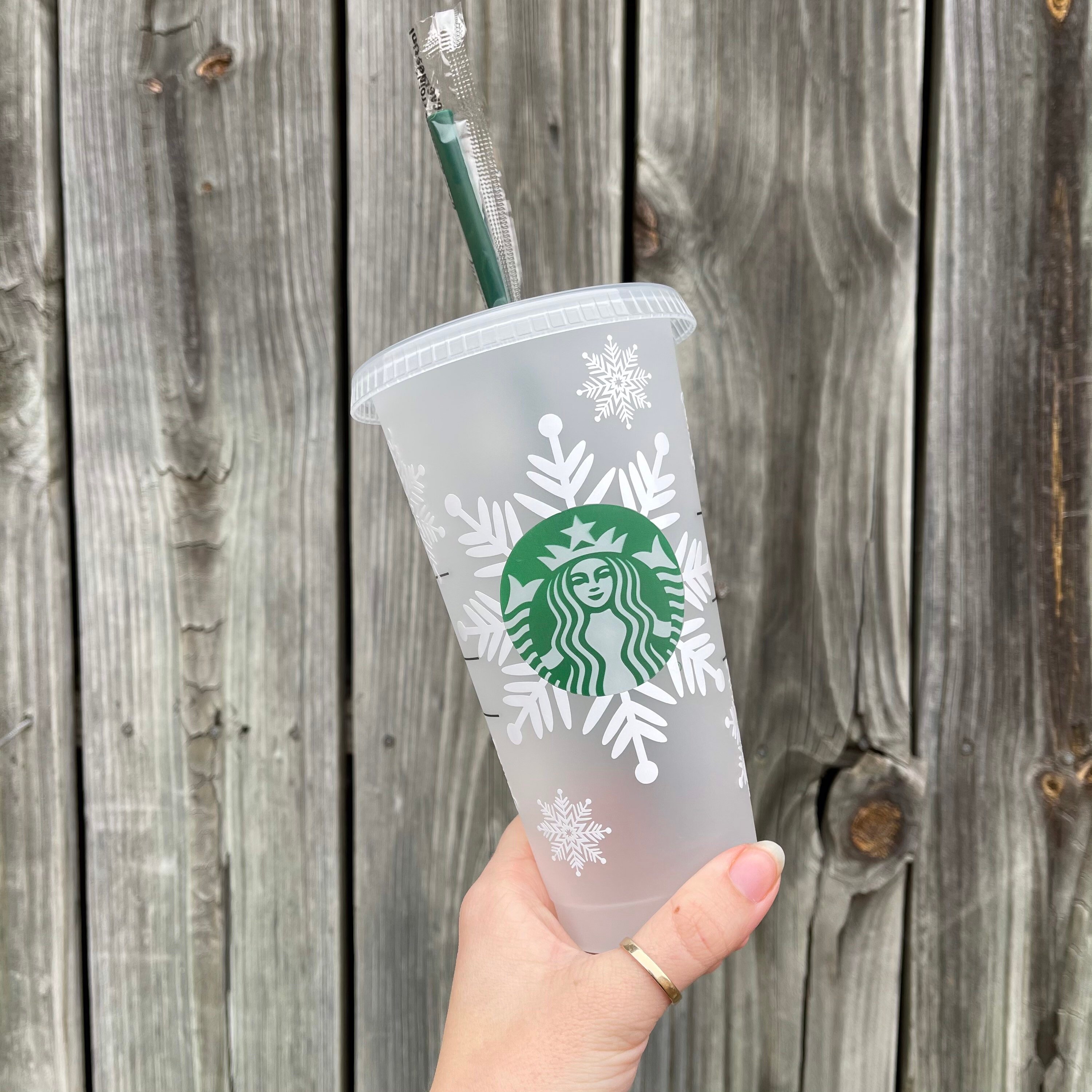 Snowflake Christmas Starbucks reusable cold cup winter season Etsy