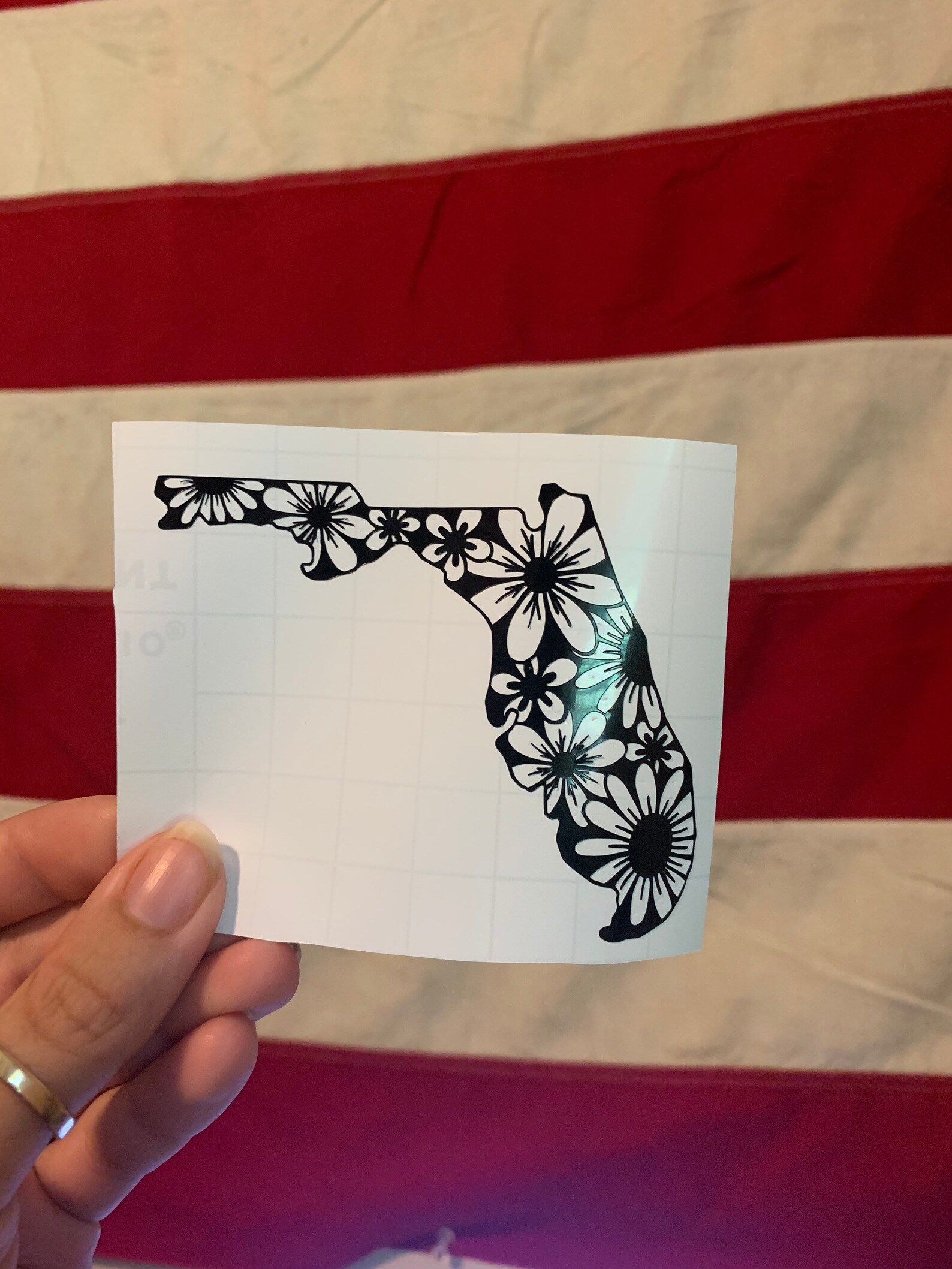 Flower Florida state sticker floral decal Etsy