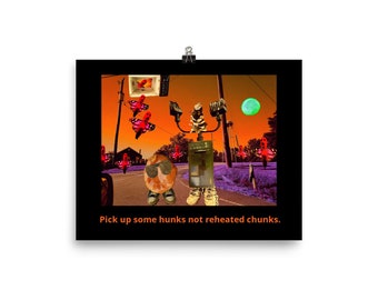 Hunks Not Chunks motivational poster
