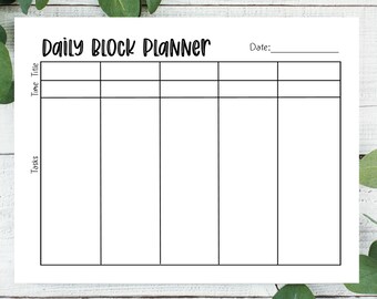 images Block Schedule Planner Template daily block schedule etsy