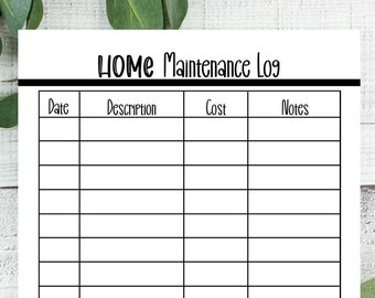 Printable Home Maintenance Planner - Etsy