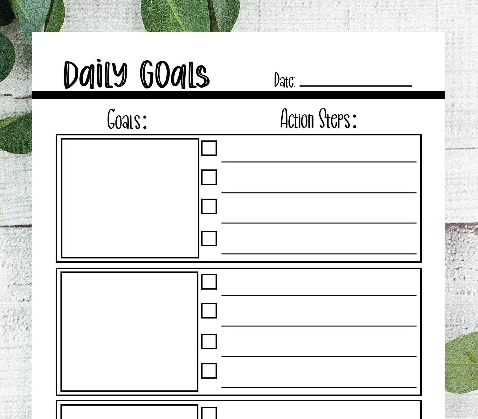 Daily Goal Tracker Printable Printable Goal Planner Goal Etsy Daily Goal Tracker Printable Printable Goal Planner Goal Etsy