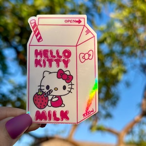 Hello Kitty Milk Holographic Sticker