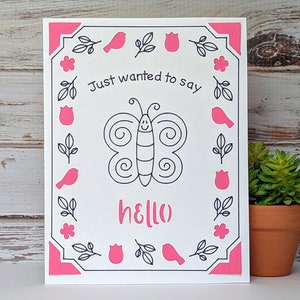Just wanted to Say Hello Karte SVG Cut File, Grußkarte SVG, Cricut Joy Insert Karte, SVG Datei, Digitale Datei