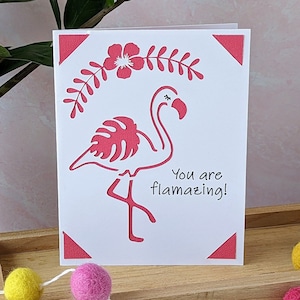 Flamingo Card SVG Cut File, You are Flamazing Greeting Card SVG, Flamingo svg file, Cricut Joy, SVG File, Digital File