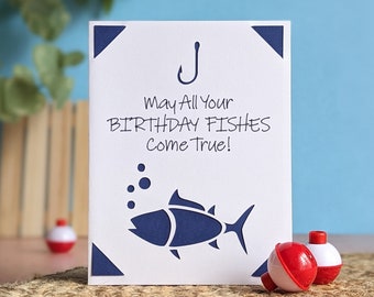 Happy Birthday Card SVG Cut File, Fishing Greeting Card SVG, Cricut Joy, SVG File, Digital File