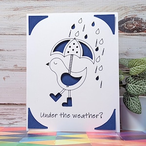 Unter dem Wetter Insert Karte SVG, Get Well Soon Grußkarte für Cricut Joy, SVG Datei, Digitale Datei
