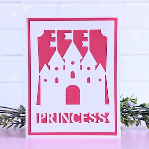 Princess Card SVG Cut File for Cricut, Birthday Card SVG File and Envelope A2 Size