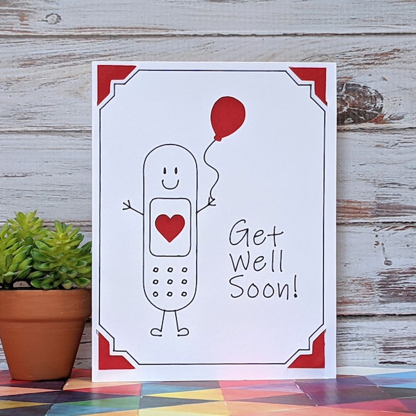 Get Well Soon Card SVG con vendaje y corazón, Cricut Joy, archivo SVG, archivo digital