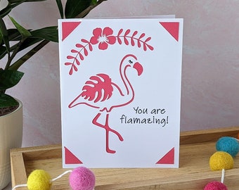 Flamingo Card SVG Cut File, You are Flamazing Greeting Card SVG, Flamingo svg file, Cricut Joy, SVG File, Digital File