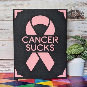 Cancer Sucks 挿入カード、Cricut Joy、SVG ファイル、デジタル ファイル