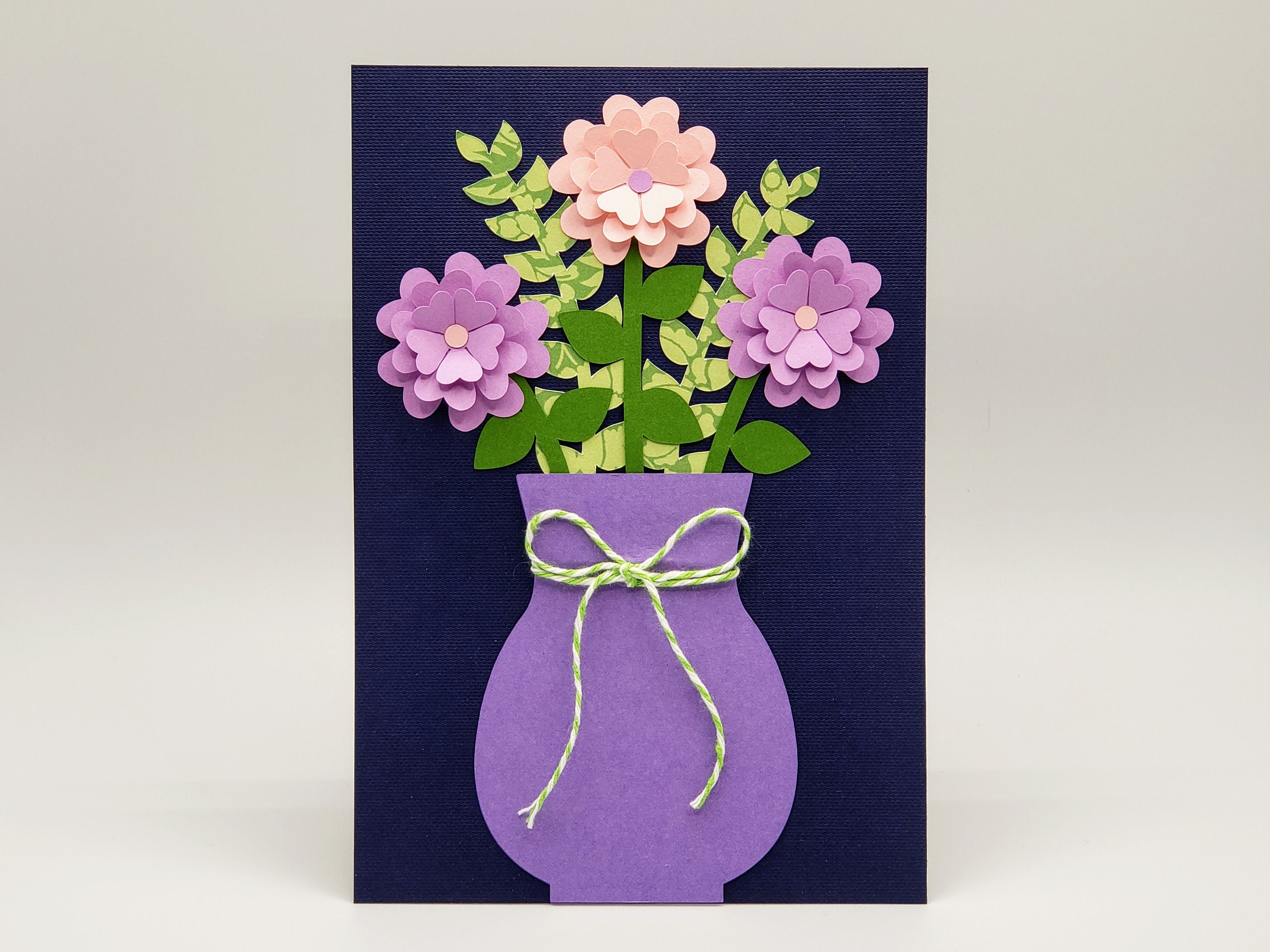 Download Vase with 3D Flowers SVG and DXF Cutting Files Paper Craft ...