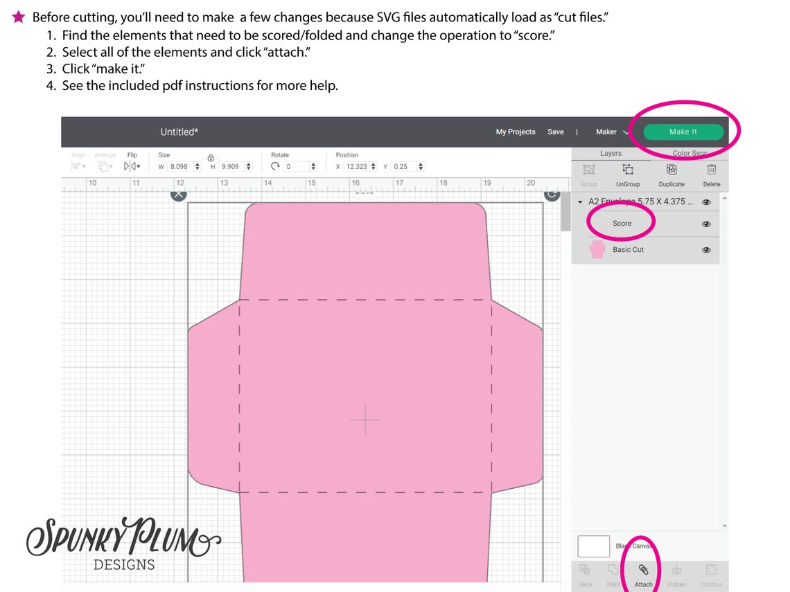 A2 Envelope SVG Cutting File Template for 4.25 X 5.5 Card Etsy